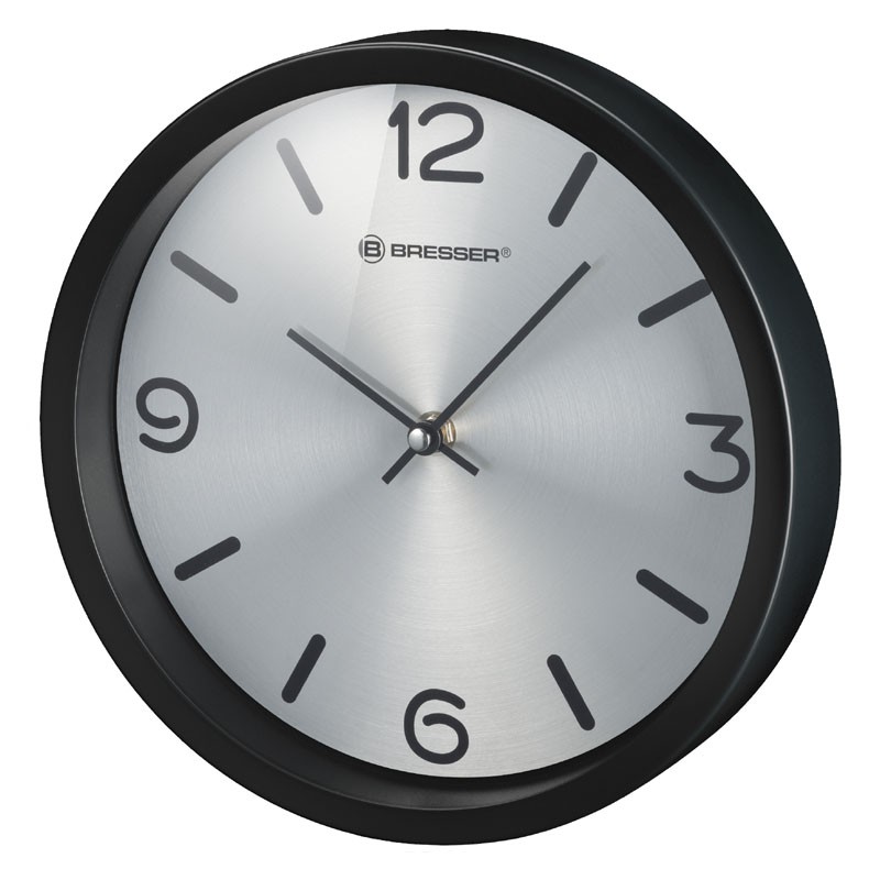 BRESSER Réveil MyTime Silver Edition black - 8020314CM3000