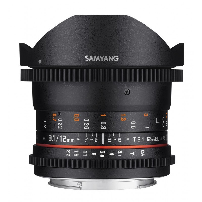 SAMYANG Objectif vidéo 12mm T3.1 Fisheye VDSLR Canon Garanti 2 ans