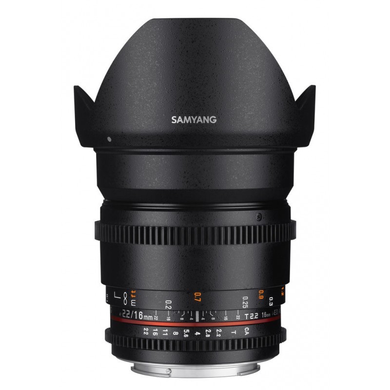 SAMYANG Objectif vidéo 16mm T2.2 VDSLR II Canon Garanti 2 ans