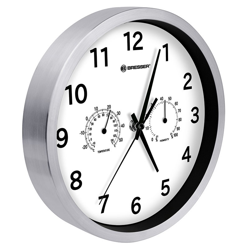BRESSER Horloge murale MyTime DCF Thermo/hygro 25cm blanc - 8020310GYE000