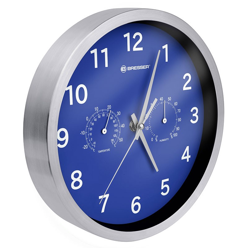 BRESSER Horloge MyTime MSF Thermo-/ Hygro- 25cm - bleue - 8020313WXH000