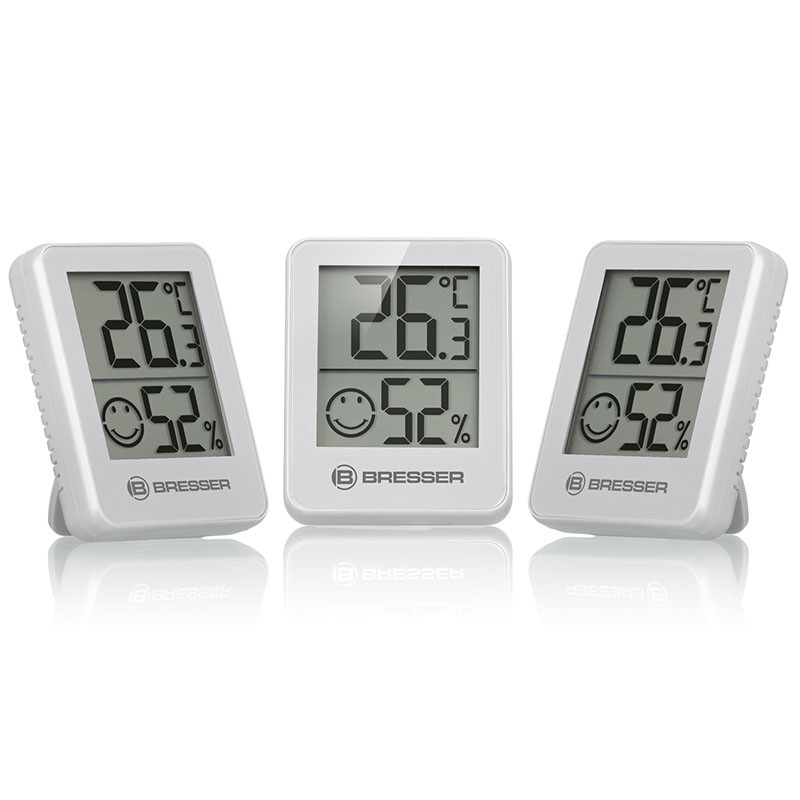 BRESSER Thermomètre Temeo Hygro Indicateur set de 3 unit. blanc - 7000010GYE000
