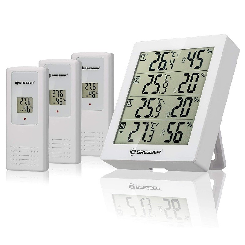 BRESSER Thermomètre Temeo Hygro Quadro blanche - 7000020GYE000