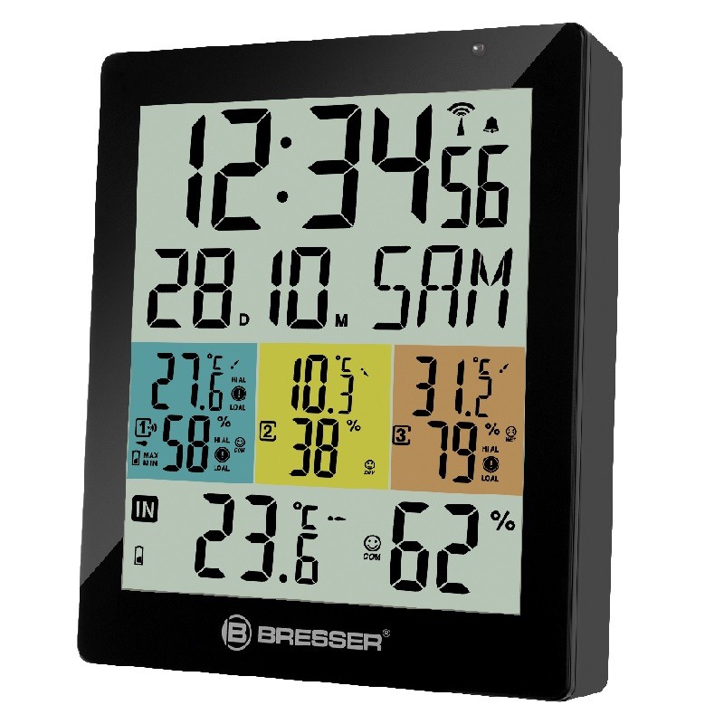 BRESSER Thermomètre Temeo Hygro Quadro DLX noire - 7000022CM3000