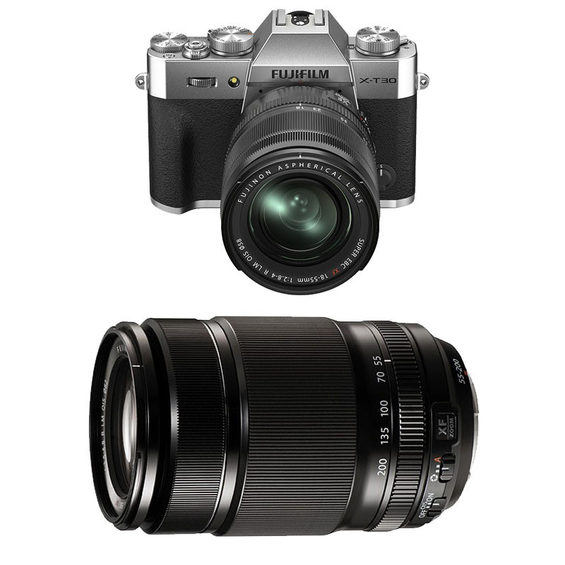 FUJIFILM X-T30 II SILVER + 18-55 + 55-200