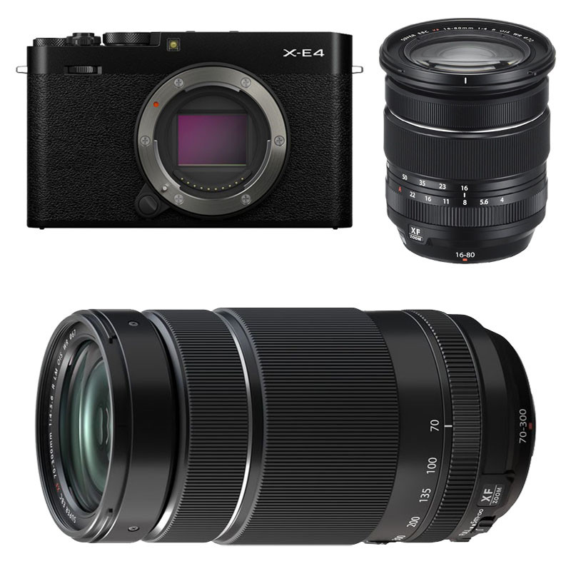 FUJIFILM X-E4 Noir + 16-80 + 70-300 Garanti 3 ans