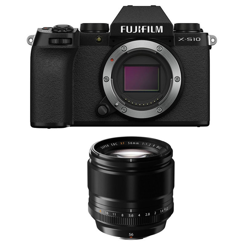 FUJIFILM X-S10 NOIR + 56mm Garanti 3 ans