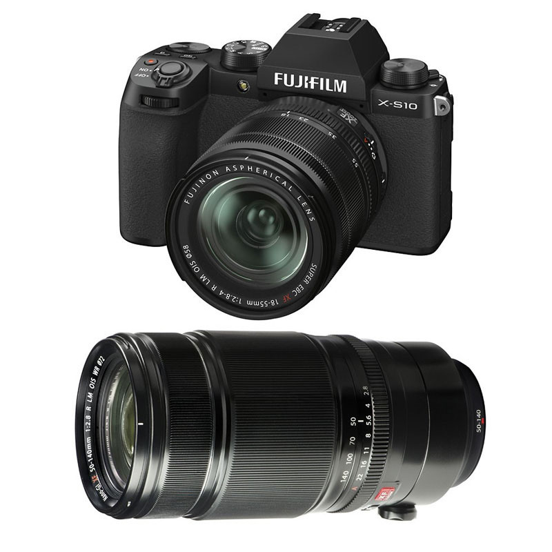 FUJIFILM X-S10 NOIR + 18-55mm + 50-140mm Garanti 3 ans