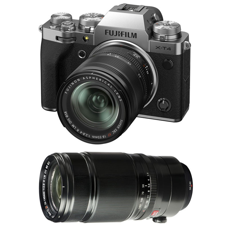 FUJIFILM X-T4 SILVER + 18-55mm + 50-140mm Garanti 3 ans