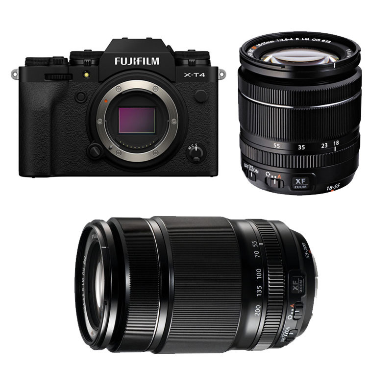 FUJIFILM X-T4 NOIR + 18-55mm + 55-200mm Garanti 3 ans