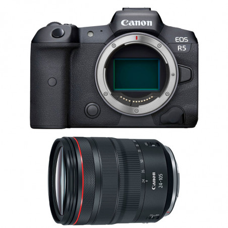 CANON Hybride EOS R5 + Objectif RF 24-105mm f/4L IS USM Garanti 3 