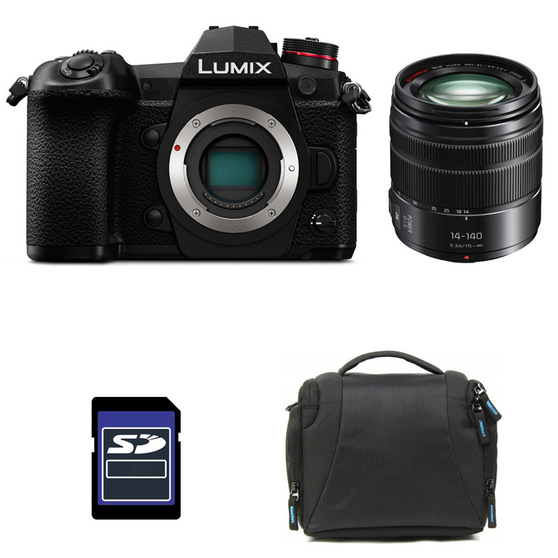 PANASONIC LUMIX G9 Noir + 14-140 Garanti 3 ans + Sac et Carte SD 4 Go