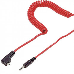 KAISER CABLE SYNCHRO FLASH 10 m. prise PC/Jack 6.35mm. rouge - KAI1409