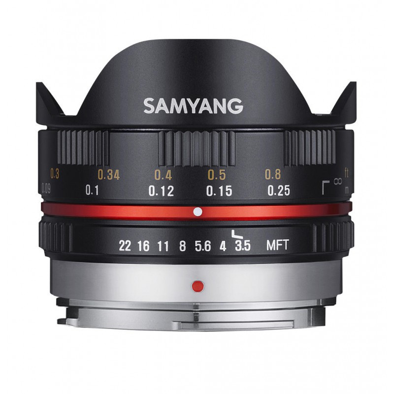 SAMYANG Objectif 7.5mm f/3.5 UMC FishEye compatible avec avec Micro 4/3 Noir Garanti 2 ans