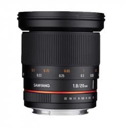 SAMYANG Objectif 20mm f/1,8 ED AS UMC compatible avec Canon Garanti 2 ans