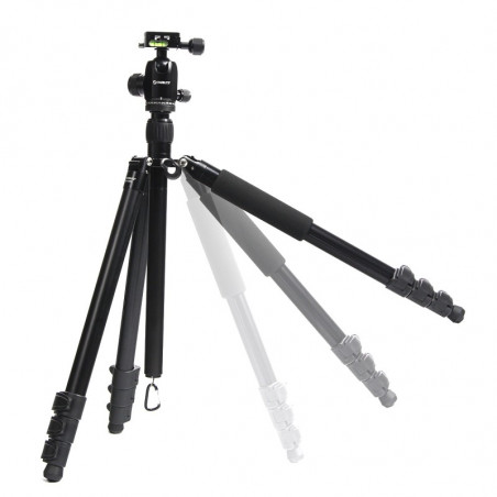 STARBLITZ Kit trépied 2 en 1 aluminium 4 sections en noir