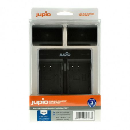 JUPIO Chargeur de batterie double BLF19 compatible avec GH5