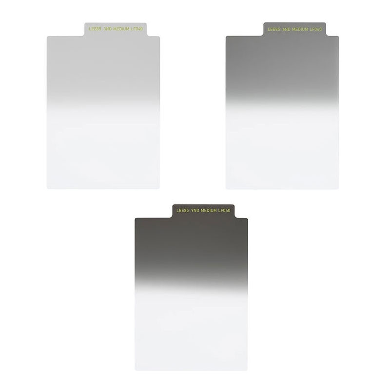 LEE FILTERS Jeu de 3 filtres dégradés LEE85 ND Medium 0.3. 0.6. 0.9ND - L85NDGMS