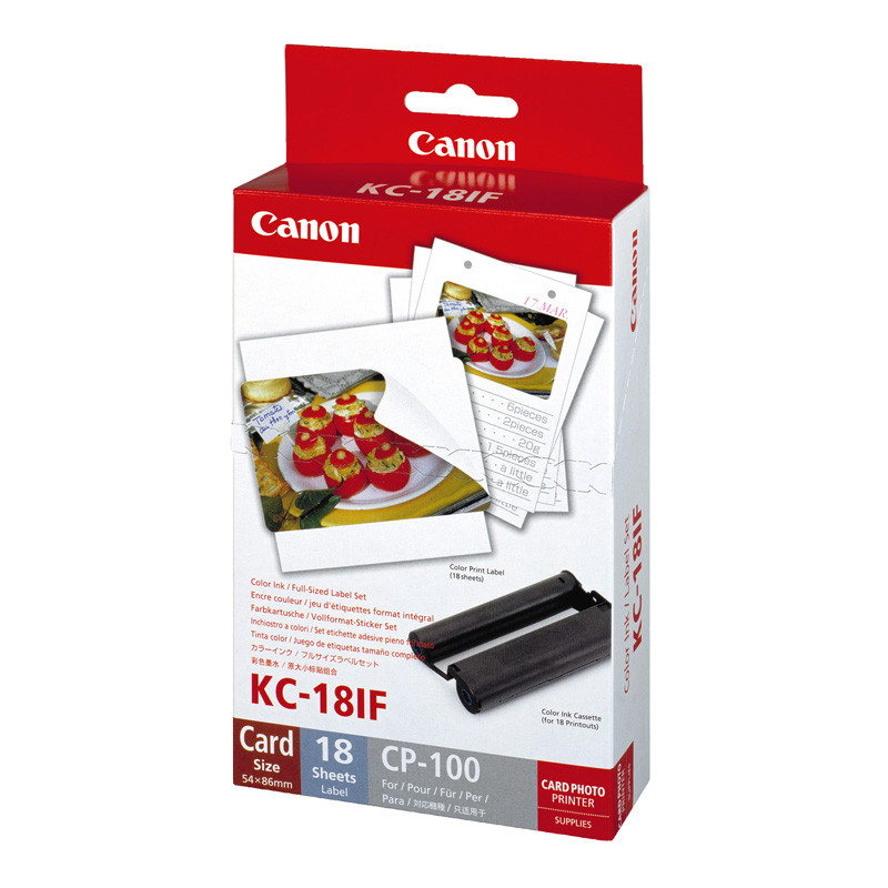CANON KC-18IF Kit 18 impressions format Carte de crédit autocollant