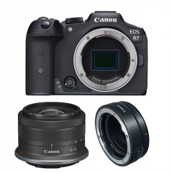 CANON EOS R7 + RF-S 18-45mm f/4.5-6.3 IS STM Garanti 3 ans + Bague EF-EOS R
