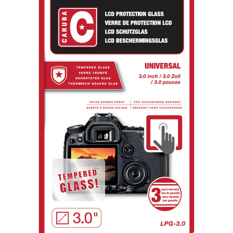 CARUBA Vitre de protection en verre pour écran 3" (2 ex)