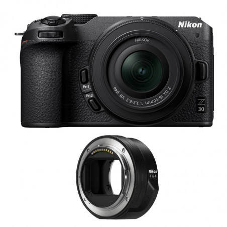 NIKON Hybride Z30 + Objectif Z 16-50 Garanti 3 ans + Adaptateur FTZ II