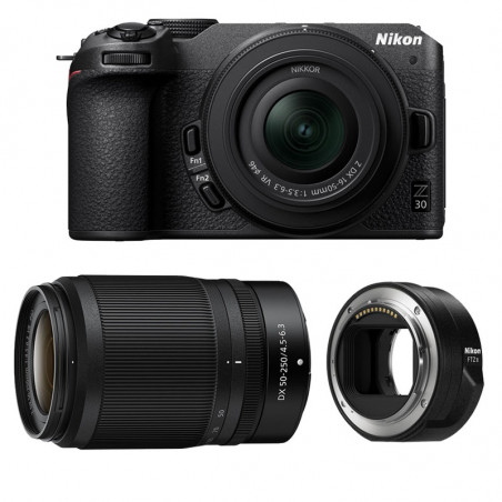 NIKON Hybride Z30 + Objectif Z 16-50 + Objectif Z 50-250 Garanti 3 ans + Adaptateur FTZ II