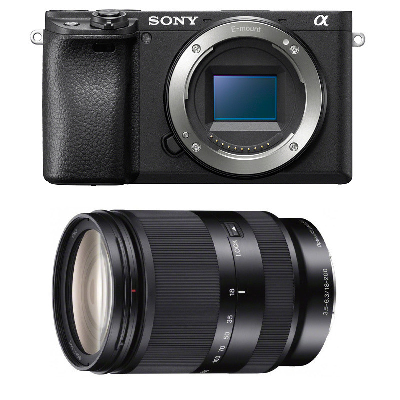 SONY Hybride ALPHA 6400 NOIR + Objectif 18-200mm LE f/3.5-6.3 Garanti 3 ans