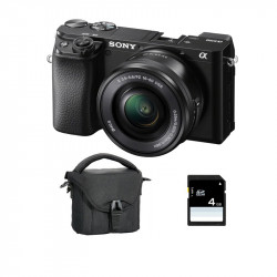 SONY Hybride ALPHA 6100 NOIR + Objectif 16-50mm PZ f/3-5.5-6 Garanti 3 ans + Sac + SD 8 Go