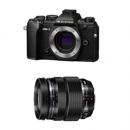 OM SYSTEM OM-5 NOIR + Objectif M.ZUIKO ED 12-40mm f/2.8 PRO Garanti 3 ans
