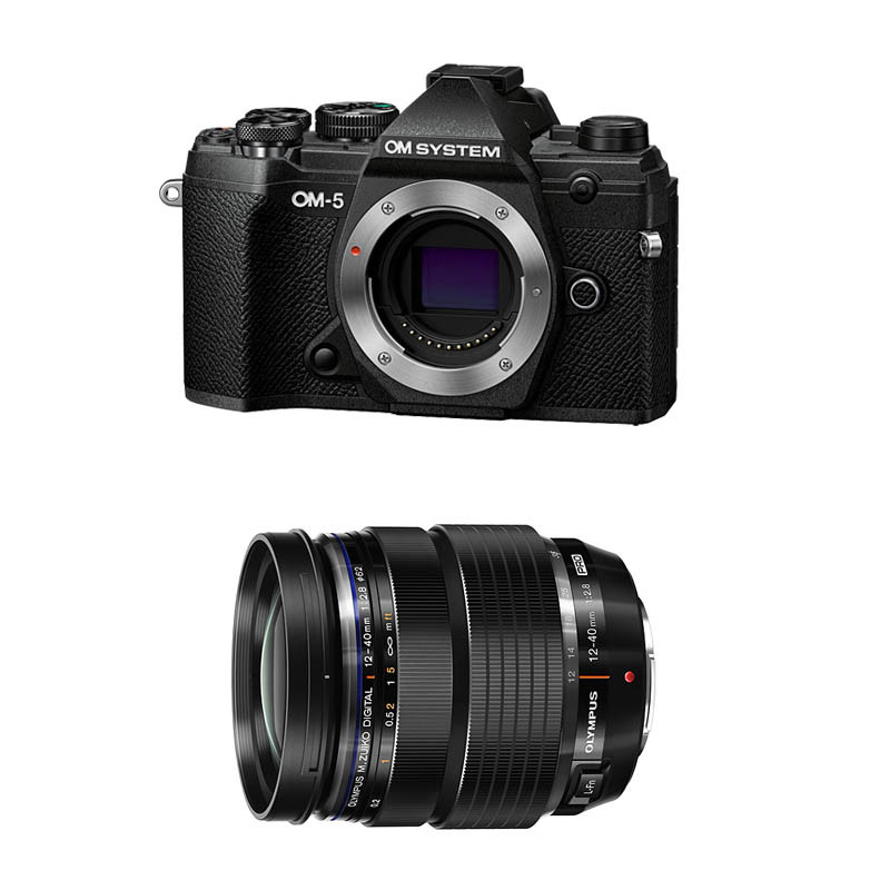 OM SYSTEM OM-5 NOIR + Objectif M.ZUIKO ED 12-40mm f/2.8 PRO Garanti 3 ans