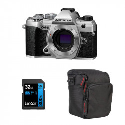 OM SYSTEM OM-5 Silver NU Garanti 3 ans + SD 32Go + Sac