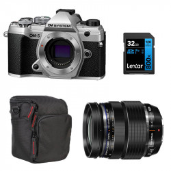 OM SYSTEM OM-5 Silver + 12-40 Garanti 3 ans + SD 32Go + Sac