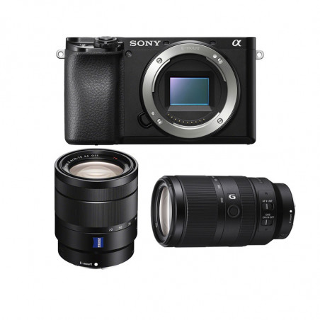 SONY Hybride ALPHA 6100 NOIR + Objectif 16-70 f/4 OSS + Objectif 70-350mm f/4.5-6.3 G OSS Garanti 3 ans