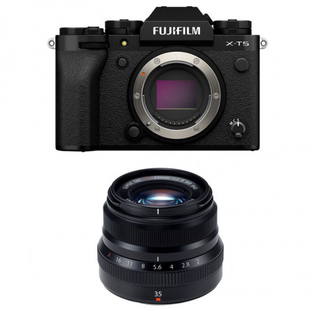 FUJIFILM Hybride X-T5 NOIR + Objectif Fujinon XF 35mm f/2 WR Garanti 3 ans