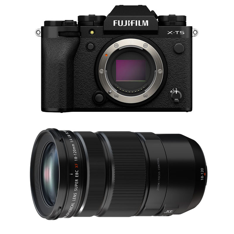 FUJIFILM Hybride X-T5 NOIR + Objectif 18-120mm f/4 LM PZ WR Garanti 3 ans