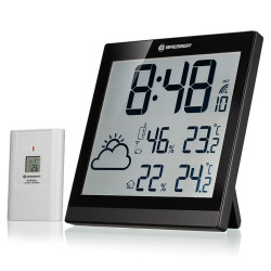 BRESSER Horloge météo LCD TemeoTrend JC - noire - 7004404CM3000