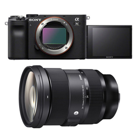 SONY Hybride ALPHA 7C NOIR + Objectif SIGMA 24-70 f/2.8 Art SONY Hybride FE Garanti 3 ans