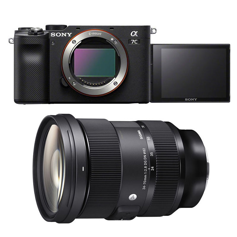 SONY Hybride ALPHA 7C NOIR + Objectif SIGMA 24-70 f/2.8 Art SONY Hybride FE Garanti 3 ans