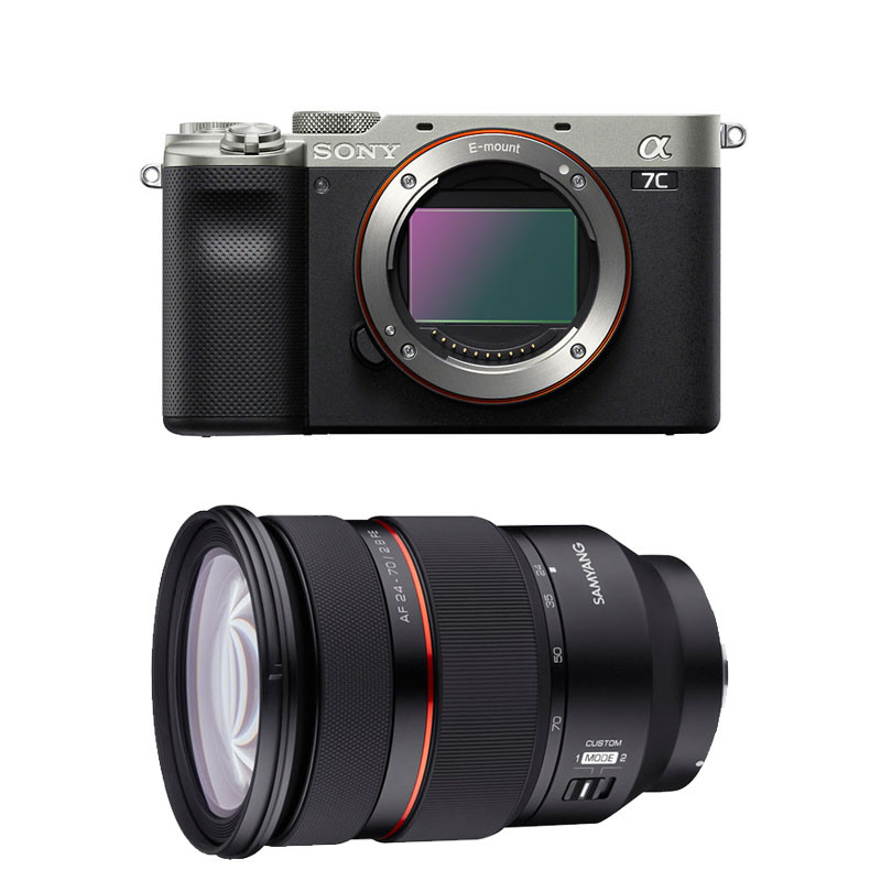 SONY Hybride ALPHA 7C SILVER + Objectif SAMYANG AF 24-70mm f/2.8 SONY Hybride FE Garanti 3 ans