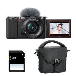 SONY Hybride ALPHA ZV-E10 NOIR + Objectif 16-50mm PZ f/3-5.5-6 Garanti 3 ans + Sac + SD 4 Go