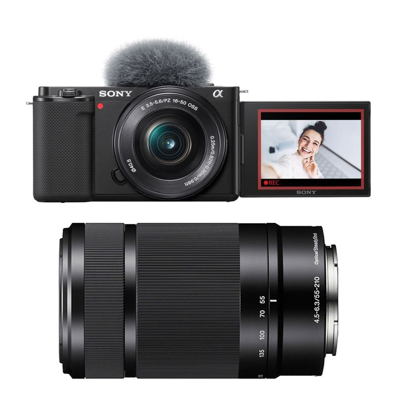 SONY Hybride ALPHA ZV-E10 NOIR + Objectif 16-50mm PZ f/3-5.5-6 + 55-210 f/ 4.5-6.3 Garanti 3 ans