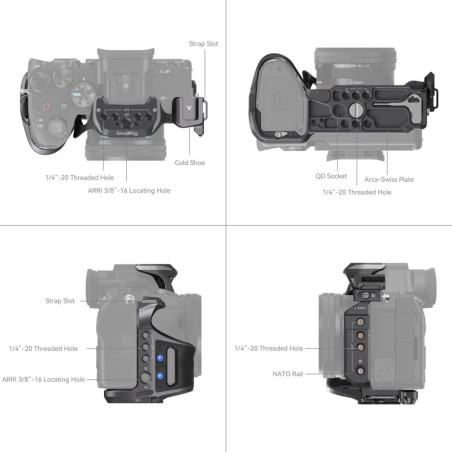 SMALLRIG Cage "Rhinoceros" Advanced pour Sony Alpha 7R V / Alpha 7 IV / Alpha 7S III - 3710