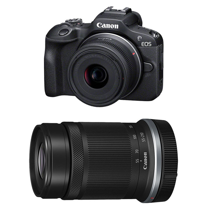 CANON EOS R100 + RF-S 18-45mm f/4.5-6.3 IS STM + RF-S 55-210mm f/5-7.1 IS  STM Garanti 3 ans - Canon EOS R100 pas cher