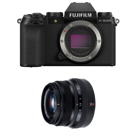 FUJIFILM Hybride X-S20 NOIR + Objectif Fujinon XF 35mm f/2 WR Garanti 3 ans