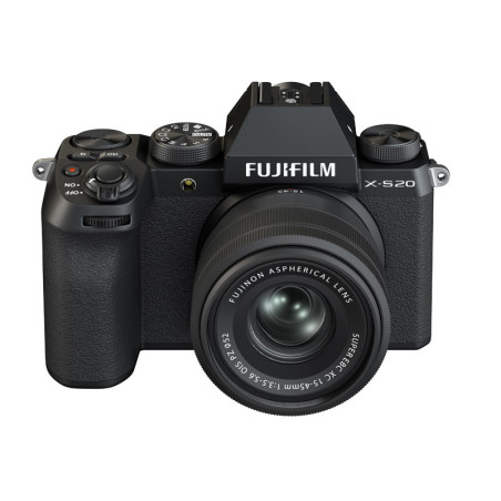 FUJIFILM Hybride X-S20 NOIR + Objectif Fujinon XC 15-45mm F3.5-5.6 OIS Pancake Power Zoom Garanti 3 ans