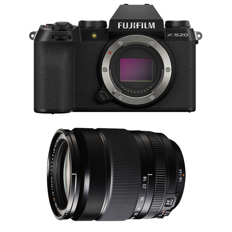 FUJIFILM Hybride X-S20 NOIR + Objectif Fujinon XF 18-135mm f/3.5-5.6 R LM OIS WR Garanti 3 ans