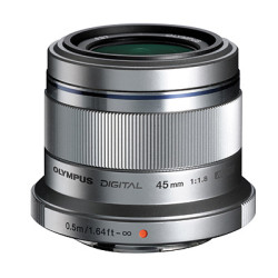 OLYMPUS Objectif M.ZUIKO 45mm f/1.8 Silver Garanti 2 ans