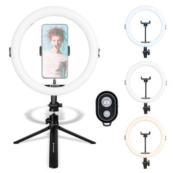 AGFAPHOTO Trépied de table + anneau LED Agfaphoto ARL11 Noir