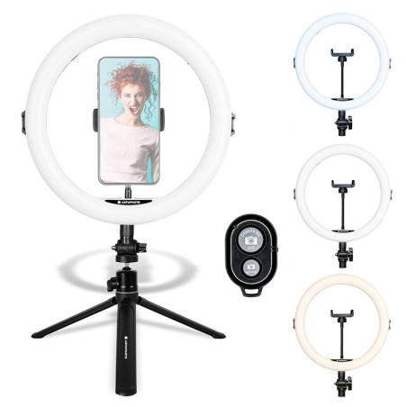 AGFAPHOTO Trépied de table + anneau LED Agfaphoto ARL11 Noir